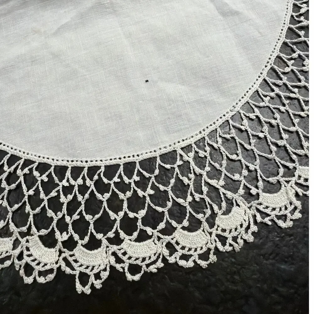 Set of 3 Vintage Hand-Crocheted White Doilies Linen Center Intricate Lacework